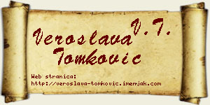 Veroslava Tomković vizit kartica